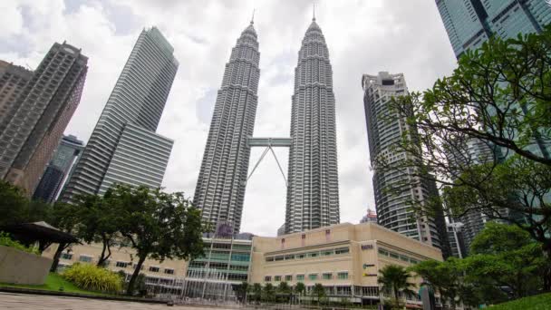 Augustus 2022 Kuala Lumpur Maleisië Time Lapse Bij Petronas Twin — Stockvideo