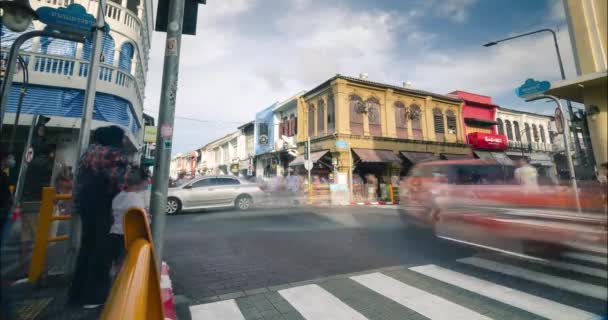 Juin 2022 Phuket Thailand Timelapse Paysage Vue Rue Commerçante Week — Video