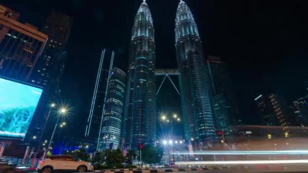 Srpna 2022 Kuala Lumpur Malajsie Noční Čas Ulice Timelpase Krajina — Stock video