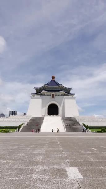 Verticale Time Lapse Landschap Uitzicht Chiang Kai Shek Memorial Hall — Stockvideo