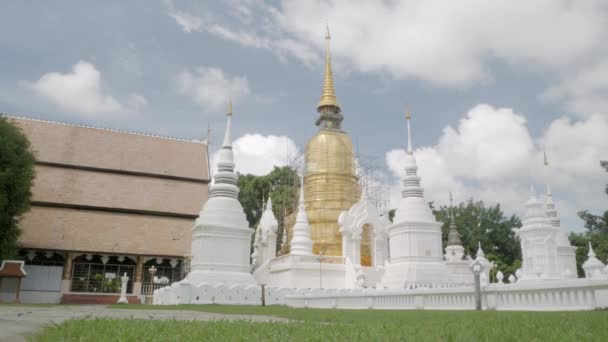 Many Ancient Stupa Pagoda Wat Suan Dok Temple Landmark Famous — Stock videók