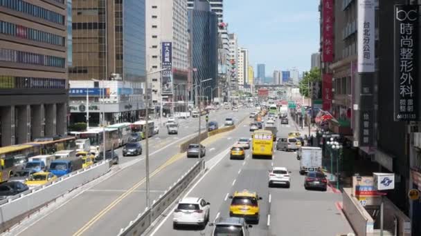 Června 2023 Taipei Taiwan Street Pohled Křižovatce Pěší Osobní Dopravy — Stock video