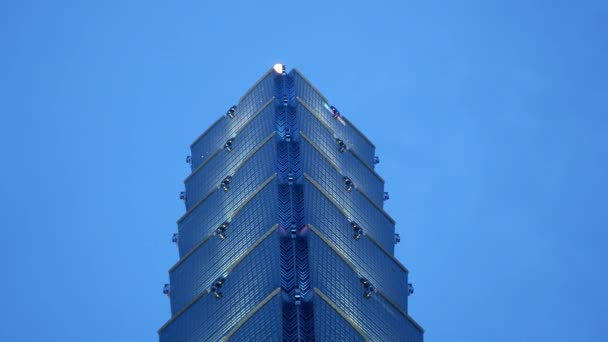 Ιουλίου2023 Ταϊπέι Ταϊβάν Δείτε Κτίριο Ουρανοξύστη Ουρανοξύστη Highrise Taipei101 Διάσημο — Αρχείο Βίντεο