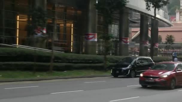 August2 2023 Singapore View Moving Car While Running City Center — Stock Video