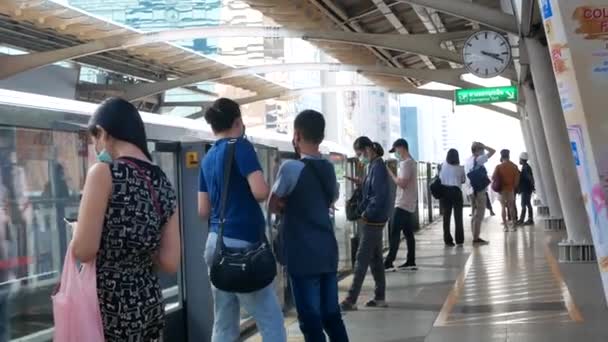 Junho 2022 Bangkok Tailândia Vista Sistema Plataforma Férrea Skytrain Bts — Vídeo de Stock