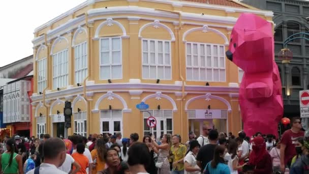Januari2023 Phuket Thailand Light Verlichting Opgezet Show Mooie Chinese Portugese — Stockvideo