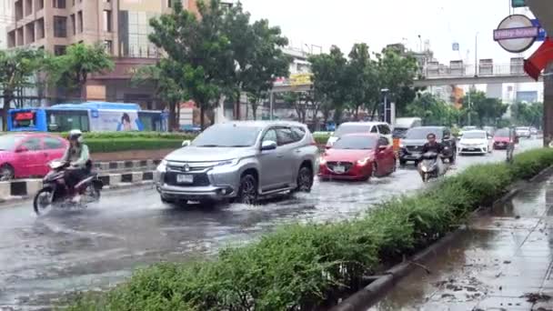Juni 2022 Bangkok Thailand Street View Bangkok City Water Flooding — Stockvideo