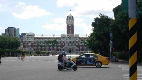 July26 2023 Taiwan Taipei View Main Street Intersection Capital City — Stock Video