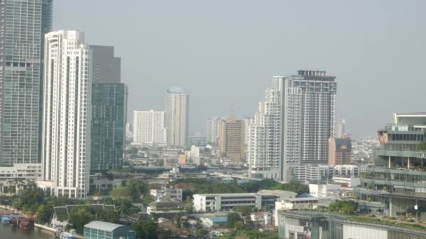 Április 2022 Bangkok Thaiföld Madártávlati Kilátás Bangkok Város Égből Néhány — Stock videók