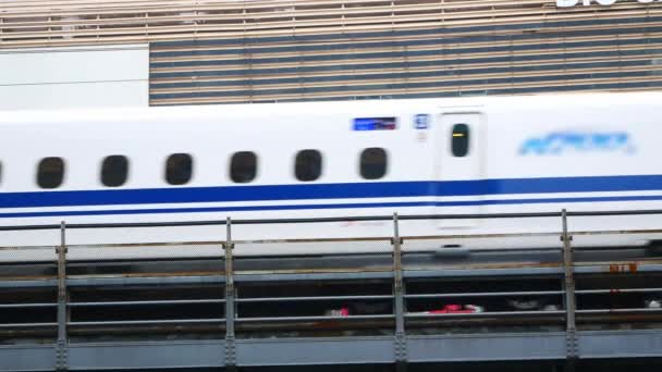 Vista Para Bala Trem Alta Velocidade Férrea Enquanto Move Rapidamente — Vídeo de Stock