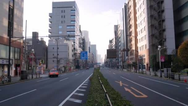 December31 2019 Tokyo Japan Street View Downtown Business Area Morning — 图库视频影像