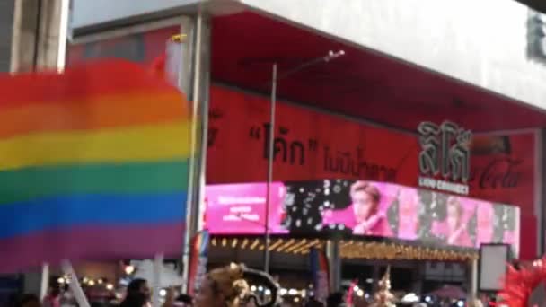 June4 2023 Bangkok Tailandia View Gay Lgbtq Pride Flag Parade — Vídeos de Stock