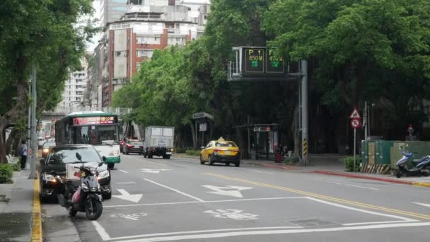Ιουλίου2023 Taipei Taiwan Street Οδική Άποψη Στην Πόλη Της Ταϊπέι — Αρχείο Βίντεο