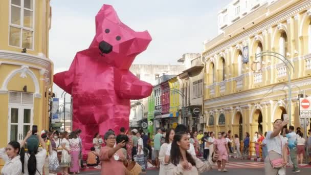 Januari 2023 Phuket Thailand Crowded Local People Getting Celebration New — Stok Video