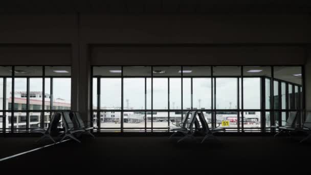 Sierpień13 2023 Bangkok Tajlandia Timelapse Widok Krajobrazu Wewnątrz Terminalu Lotniska — Wideo stockowe
