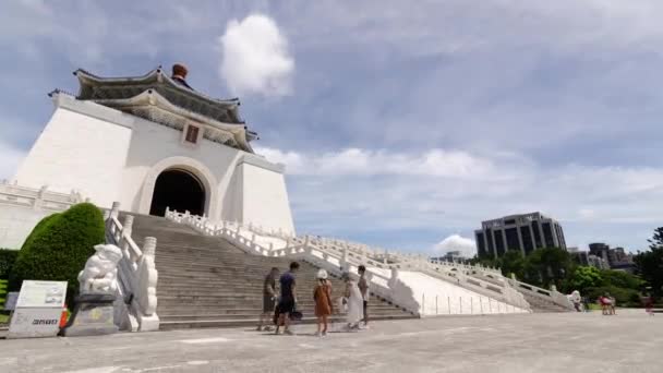 Zeitraffer Landschaftsaufnahme Der Chiang Kai Shek Memorial Hall Taipeh City — Stockvideo