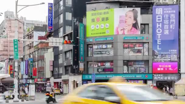 Června 2023 Taipei Taiwan Timelapse Ulice Pohled Ximending Pěší Ulice — Stock video
