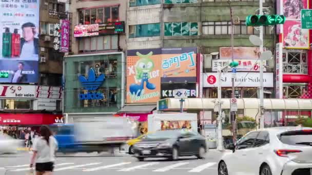 Června 2023 Taipei Taiwan Timelapse Ulice Pohled Ximending Pěší Ulice — Stock video