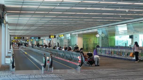 Června 2023 Singapur Changi International Airport View Uvnitř Odletové Terminálové — Stock video