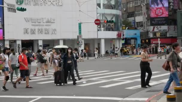July26 2023 Taipei Taiwan Street Road View City Taipei People — Stockvideo