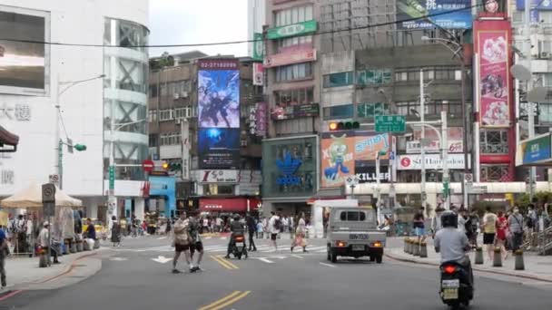 July26 2023 Taipei Taiwan Street Road View City Taipei People — Stock video
