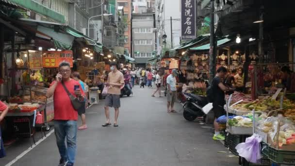 Ιουλίου2023 Ταϊπέι Taiwan Street Τοπική Αγορά Πρωί Θέα Της Πόλης — Αρχείο Βίντεο
