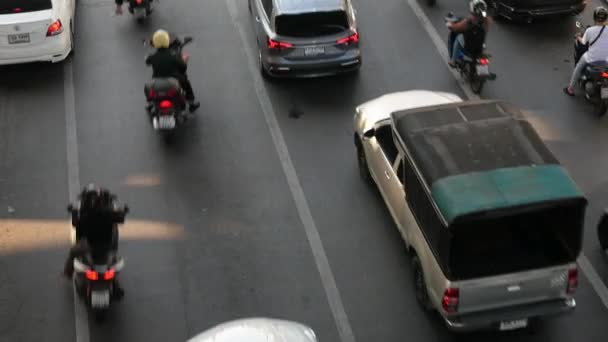 Aralık 2023 Bangkok Tayland Bangkok Sabah Trafiği Yoğun Bir Trafik — Stok video