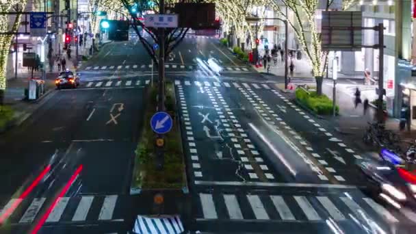 Légi Éjszaka Timelapse Utcai Kilátás Város Központjában Nagoya Chubu Régió — Stock videók