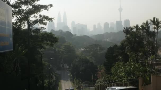 View Local Street Leads Downtown City Center Kuala Lumpur Malaysia — Vídeo de Stock