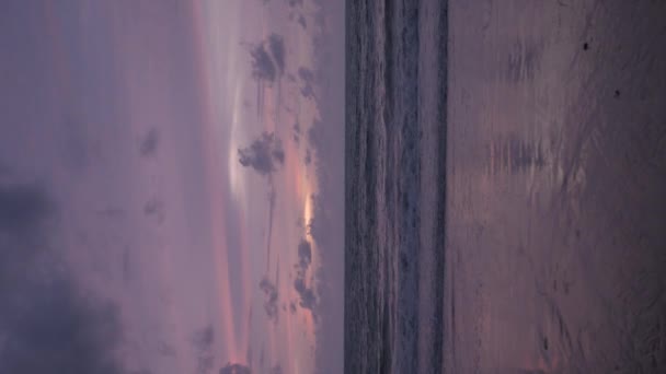 Pionowe Wideo Morza Wybrzeże Biały Piasek Gładka Plaża Turkusowym Tropikalnym — Wideo stockowe