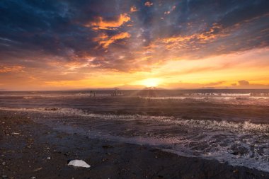 Kuzey Denizi Kuzey Yorkshire 'ın Spurn Heritage Sahili İngiltere.