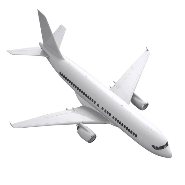 Vliegtuigvervoer Geïsoleerde Witte Achtergrond Rechtenvrije Stockafbeeldingen