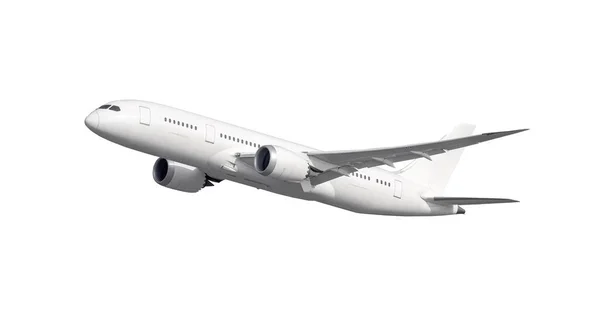 Airplane Aircraft Transport Isolated White Background Royaltyfria Stockfoton