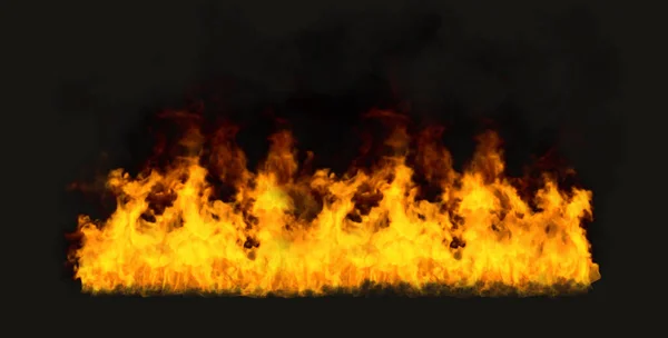 Огонь Пламя Черном Фоне Стоковое Фото