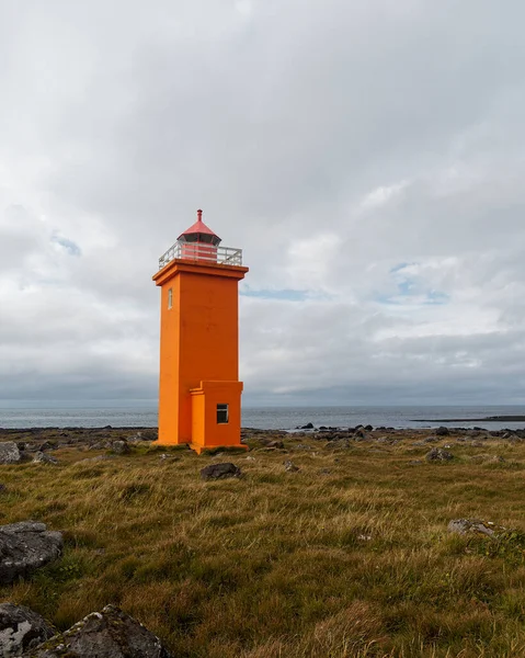 Stafnesviti Orange Lighthouse Located Southwest Coast Iceland — Stock Photo, Image