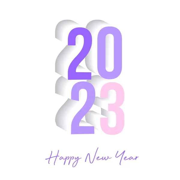 Szczęśliwego Nowego Roku 2023 Data Kalendarzowa Ilustracja Fioletowy Kolor — Wektor stockowy