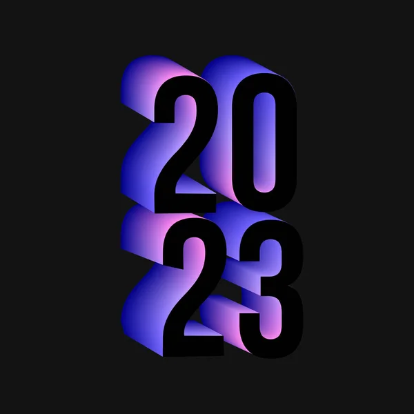 Rok 2023 Kalendarz Data Ilustracja Fioletowy Kolor Czarnym Tle — Wektor stockowy