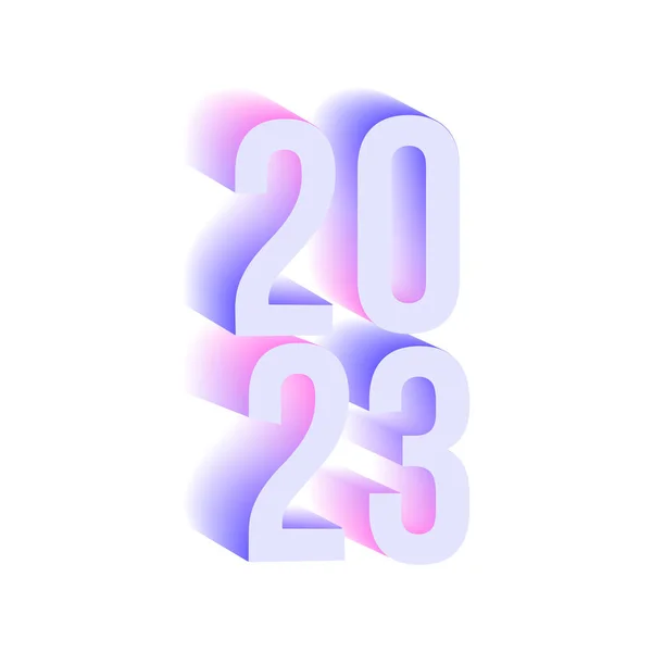 Ano 2023 Calendário Data Ilustração Cor Violeta Rosa Fundo Branco — Vetor de Stock