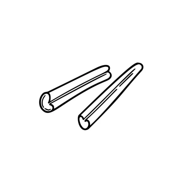 Cinnamon Stick Illustration Doodle Style Isolated White - Stok Vektor