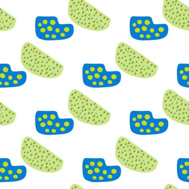 Soyut desenli kusursuz desen beyaz arkaplanda yeşil renk.