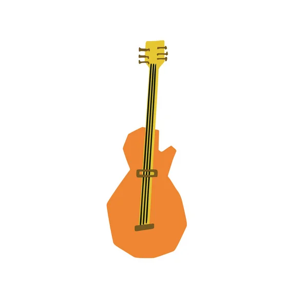 Ilustração Instrumento Musical Guitarra Elétrica Estilo Corte Isolado Sobre Fundo — Vetor de Stock