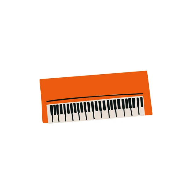 Ilustracja Instrumentu Muzycznego Syntezator Stylu Cięcia Białym Tle — Wektor stockowy