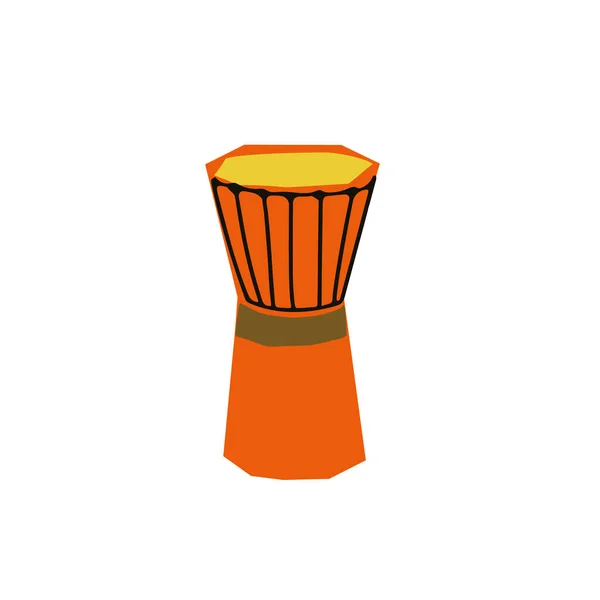 Ilustração Tambor Instrumento Musical Estilo Corte Isolado Sobre Fundo Branco — Vetor de Stock