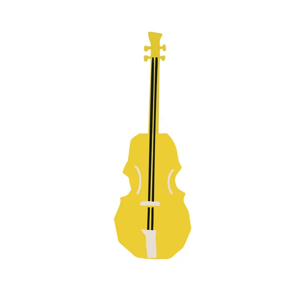 Illustration Der Geige Schneidestil Isoliert Auf Weißem Hintergrund — Stockvektor
