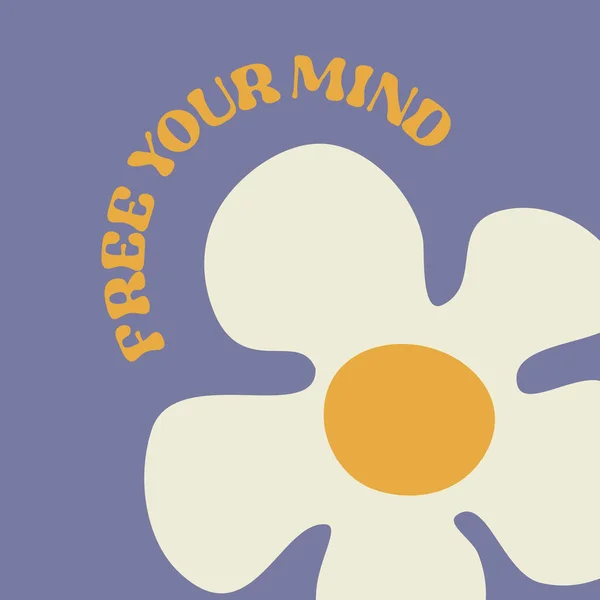 Motivationskarten Design Mit Text Befreien Sie Ihren Geist Und Blume — Stockvektor
