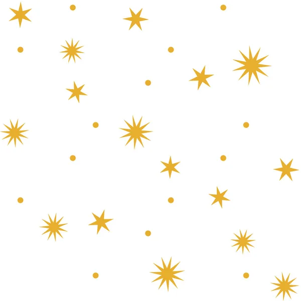 Seamless Pattern Yellow Stars White Background — Stock Vector