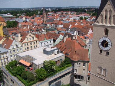Düdük kulesinden eski kasaba Ingolstadt 'a bakın.