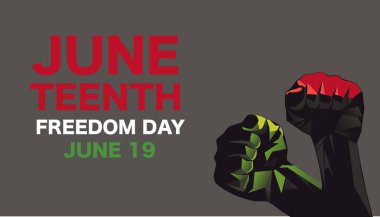 Haziran Özgürlük Günü Soyut Vektör İllüstrasyonu, Arkaplan Tasarımı, Sancak, Poster, Tebrik Kartı.