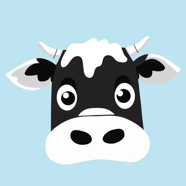 Funny cartoon vector cow face with grass logo template. Fresh organic meat farmer products Logotype concept icon.