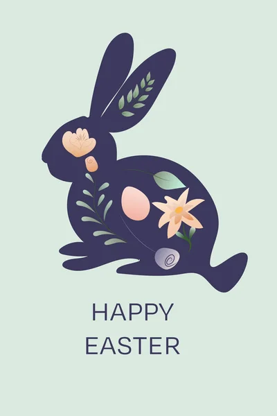 stock image Happy Easter banner. Trendy Easter design with typography, hand painted strokes and dots, eggs and bunny in pastel colors. Modern minimal style. Greeting card, website, web page